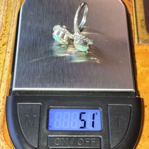 Natural Blue Moon Turquoise Sterling Silver Ring Size 6 - Picture 9 of 9